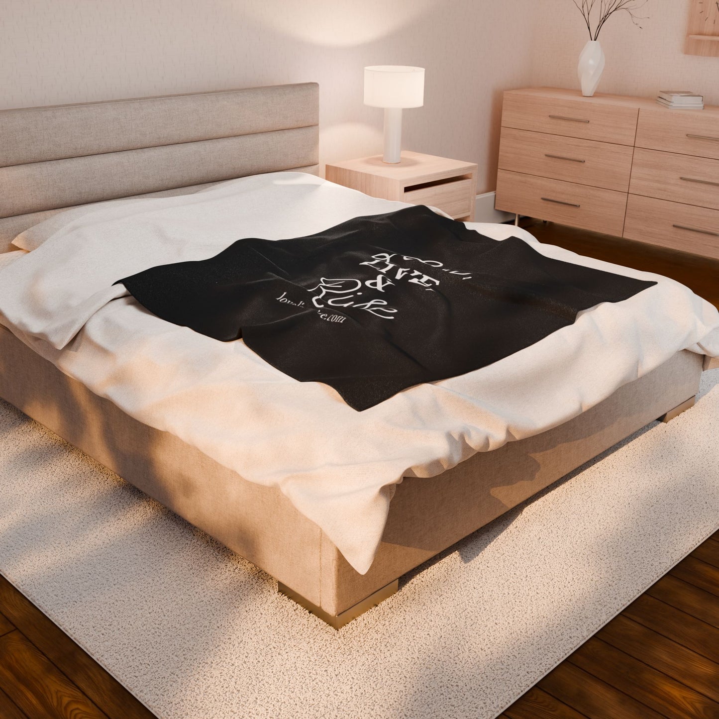 Cozy Inspirational Velveteen Plush Blanket, Soft Throw for Living Room, Motivational Gift, Home Decor, Love Live Rise