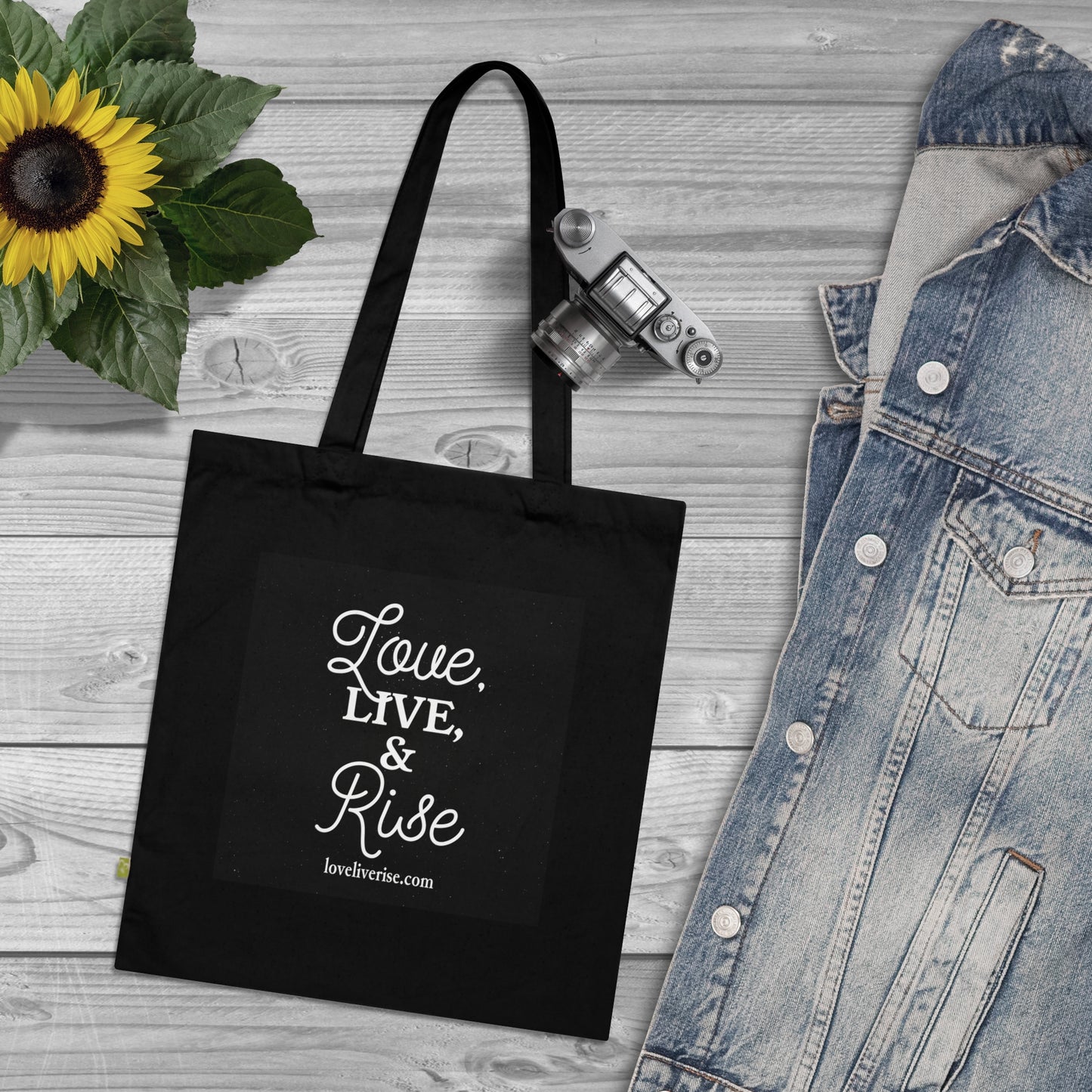 Inspirational Organic Cotton Tote Bag | Eco-Friendly Shopping Bag, Gift for Her, Daily Use, Affirmation Bag, Love & Live Collection