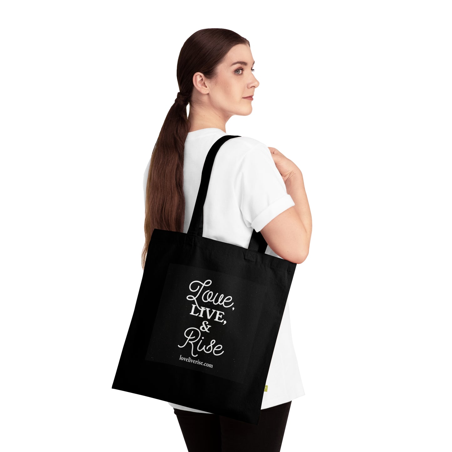 Inspirational Organic Cotton Tote Bag | Eco-Friendly Shopping Bag, Gift for Her, Daily Use, Affirmation Bag, Love & Live Collection