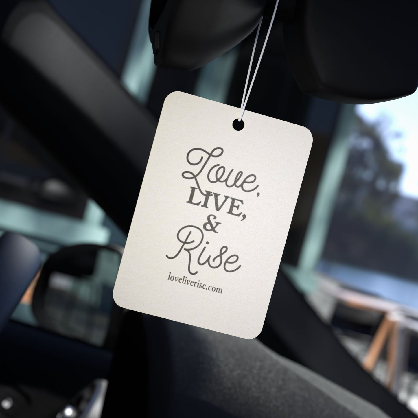 Love Live & Rise Car Air Freshener, Inspirational Car Decor, Gift for Wellness Lovers, Positive Vibes Accessory, Aromatic Car Decor