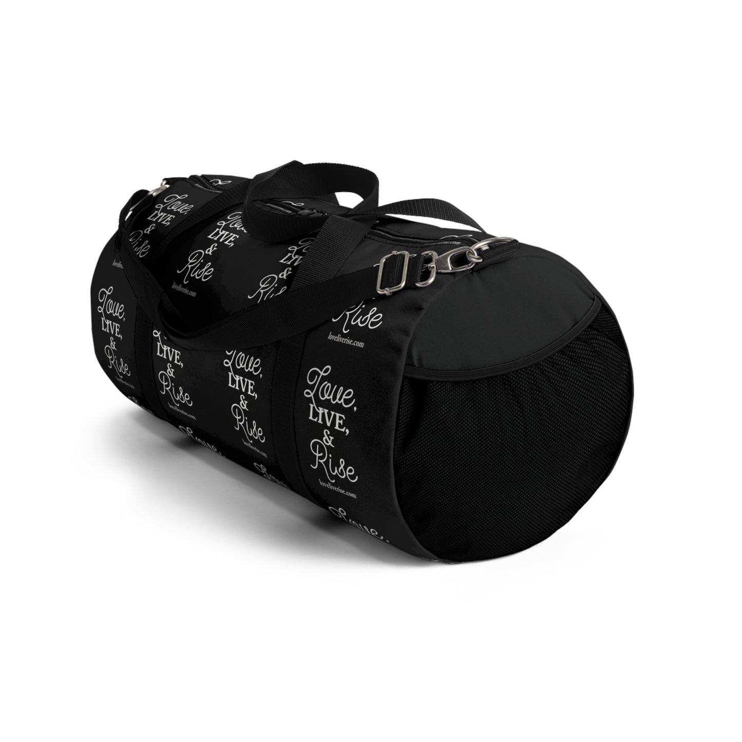 Inspirational Duffel Bag - Love Live & Rise, Gym Bag, Weekend Getaway Bag, Travel Bag, Workout Tote, Motivational Gift