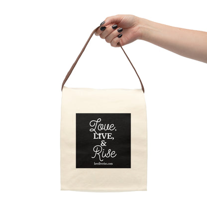 Inspirational Canvas Lunch Bag, Love Live Rise Tote, Eco-Friendly Lunchbox, Motivational Gift, Sustainable Food Carrier