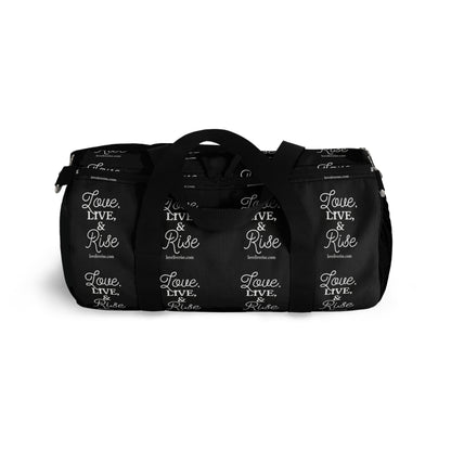 Inspirational Duffel Bag - Love Live & Rise, Gym Bag, Weekend Getaway Bag, Travel Bag, Workout Tote, Motivational Gift
