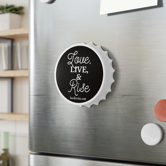Chic Bottle Opener, Unique Kitchen Accessory, Barware Gift, Love Live & Rise Theme, Wedding Favor, Home Bar Essentials